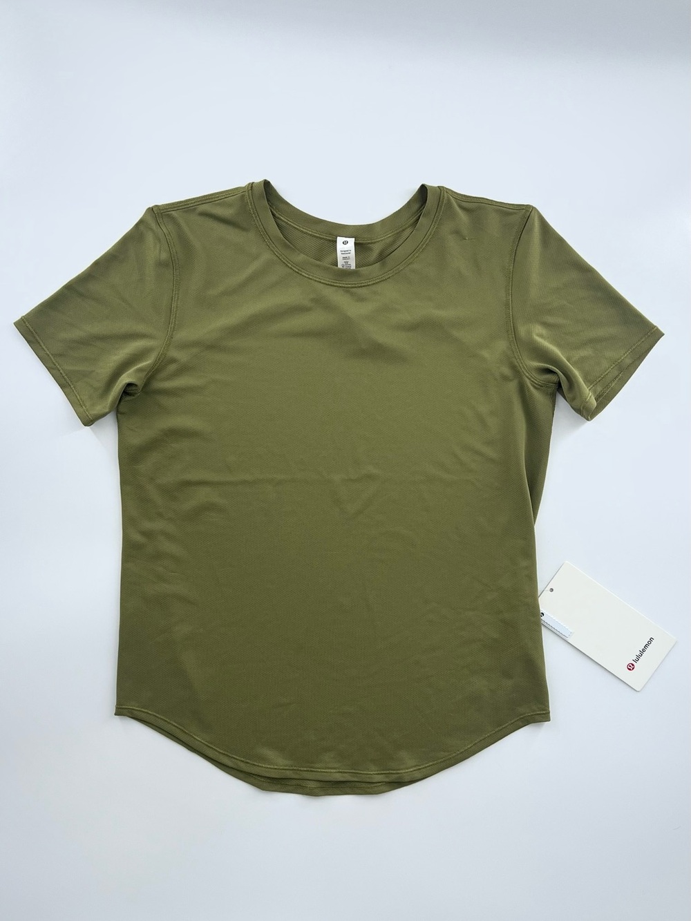 Lululemon High Neck Run and Train Tee Bronze Green Size 2 NWT
